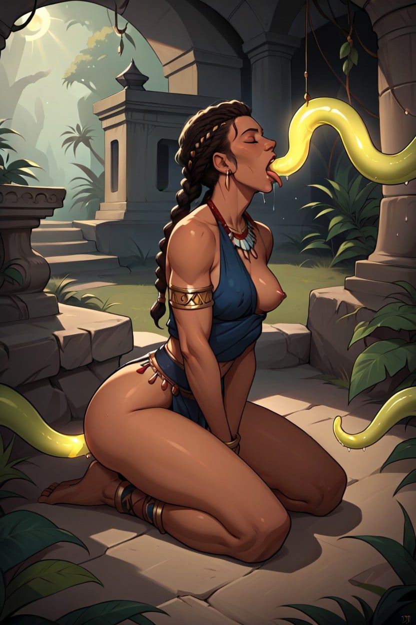 20+, Kneeling, Panther Female Furry AI Porn
