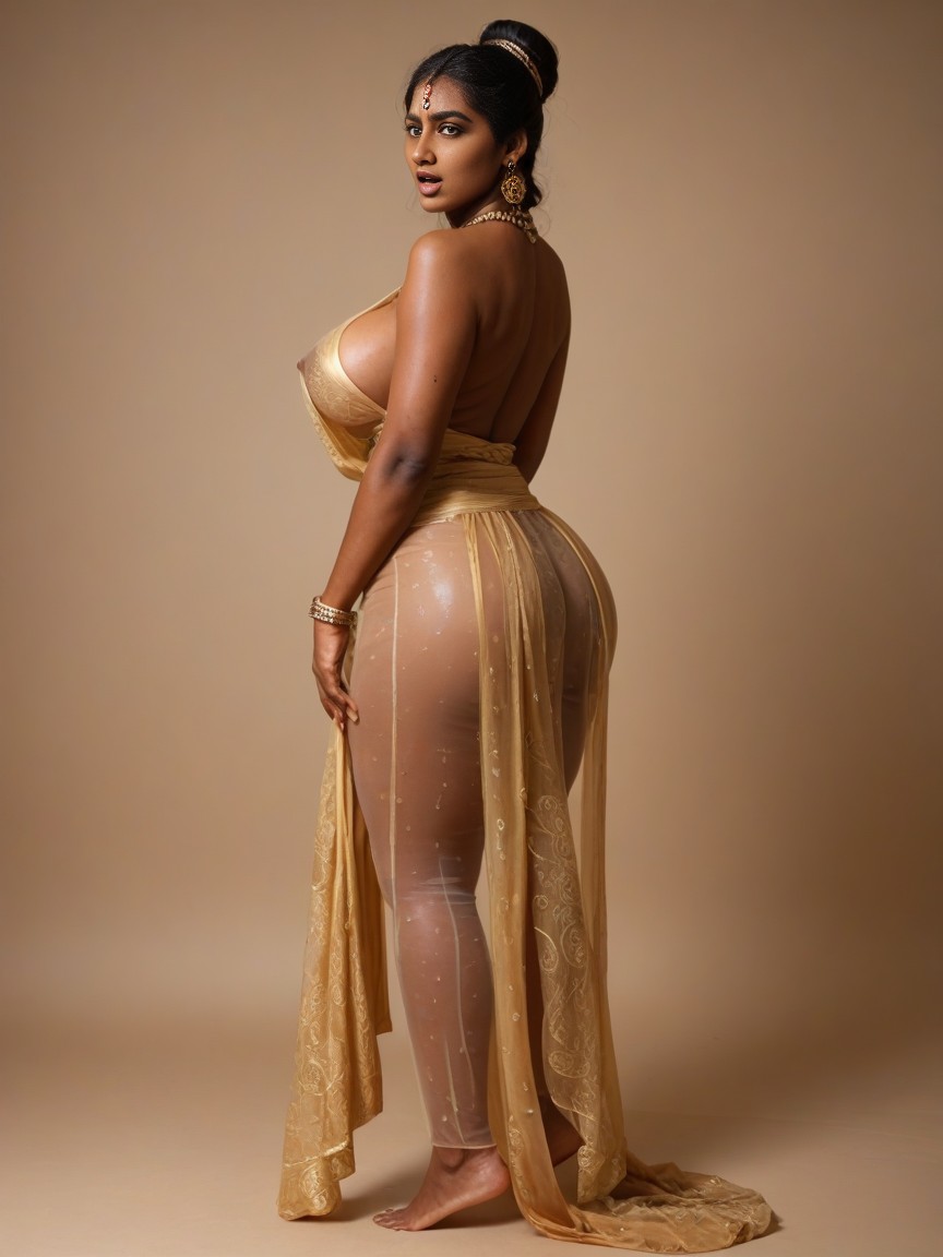Cum Slut, Excessive Bukkake Cumshots All Over Body, Side View Indian AI Porn
