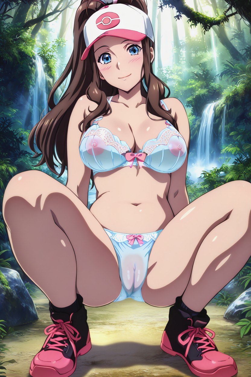 Smile, Breasts, Squatting Hentai AI Porn