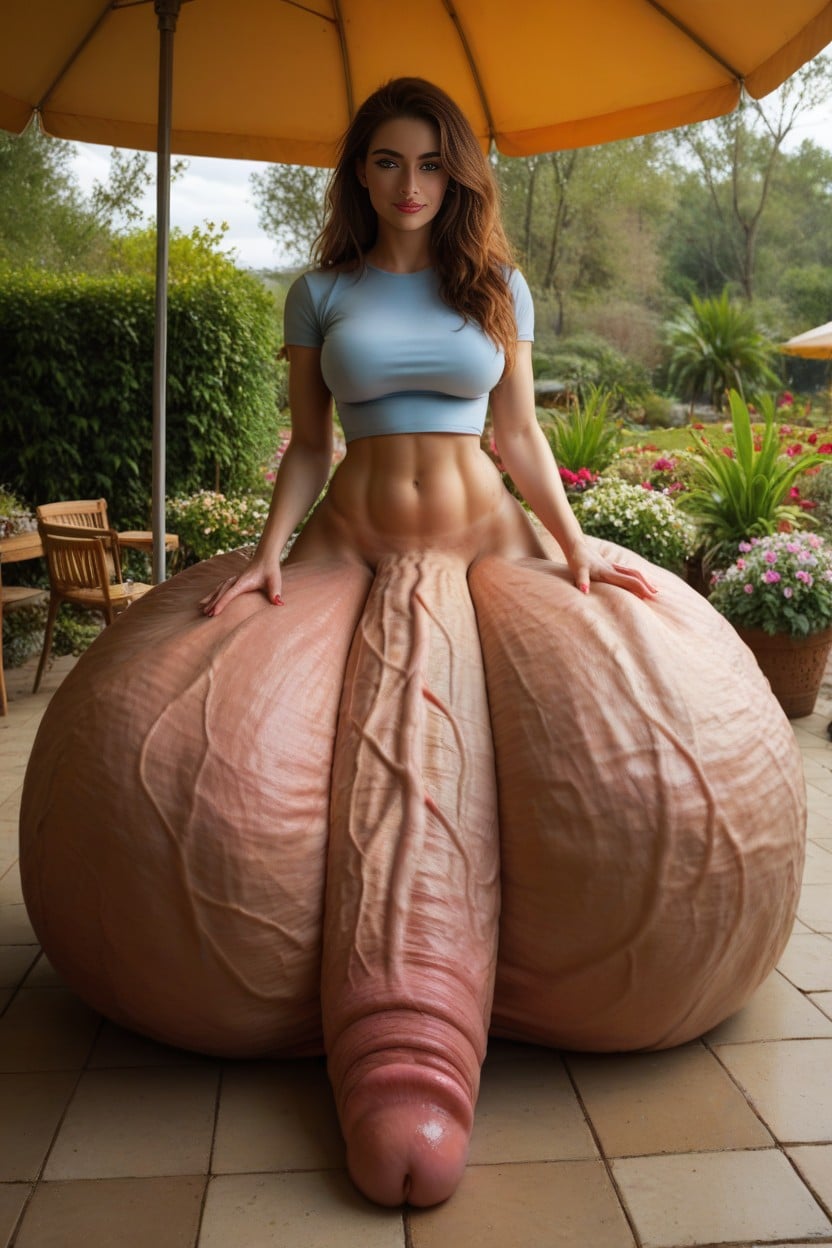 Hyper Balls, Ultra High Detail, Soft Cock Shemale AI Porn