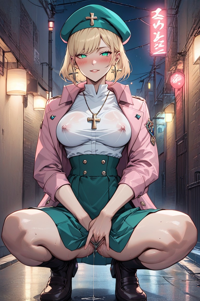 Round Face, Alleyway, Shaved Hentai AI Porn