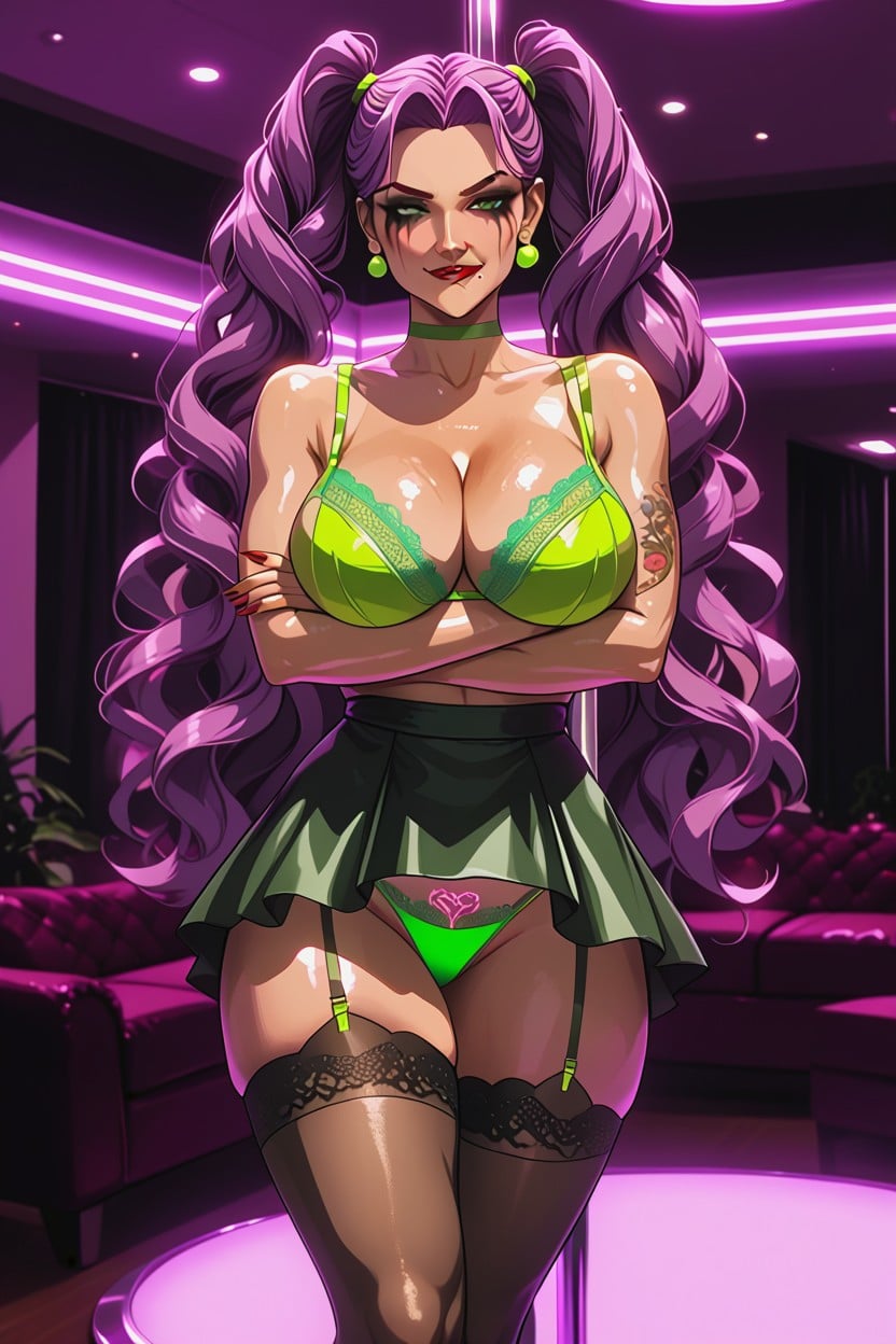 Very Long Hair, Smug Expression, Arms Together MILF AI Porn