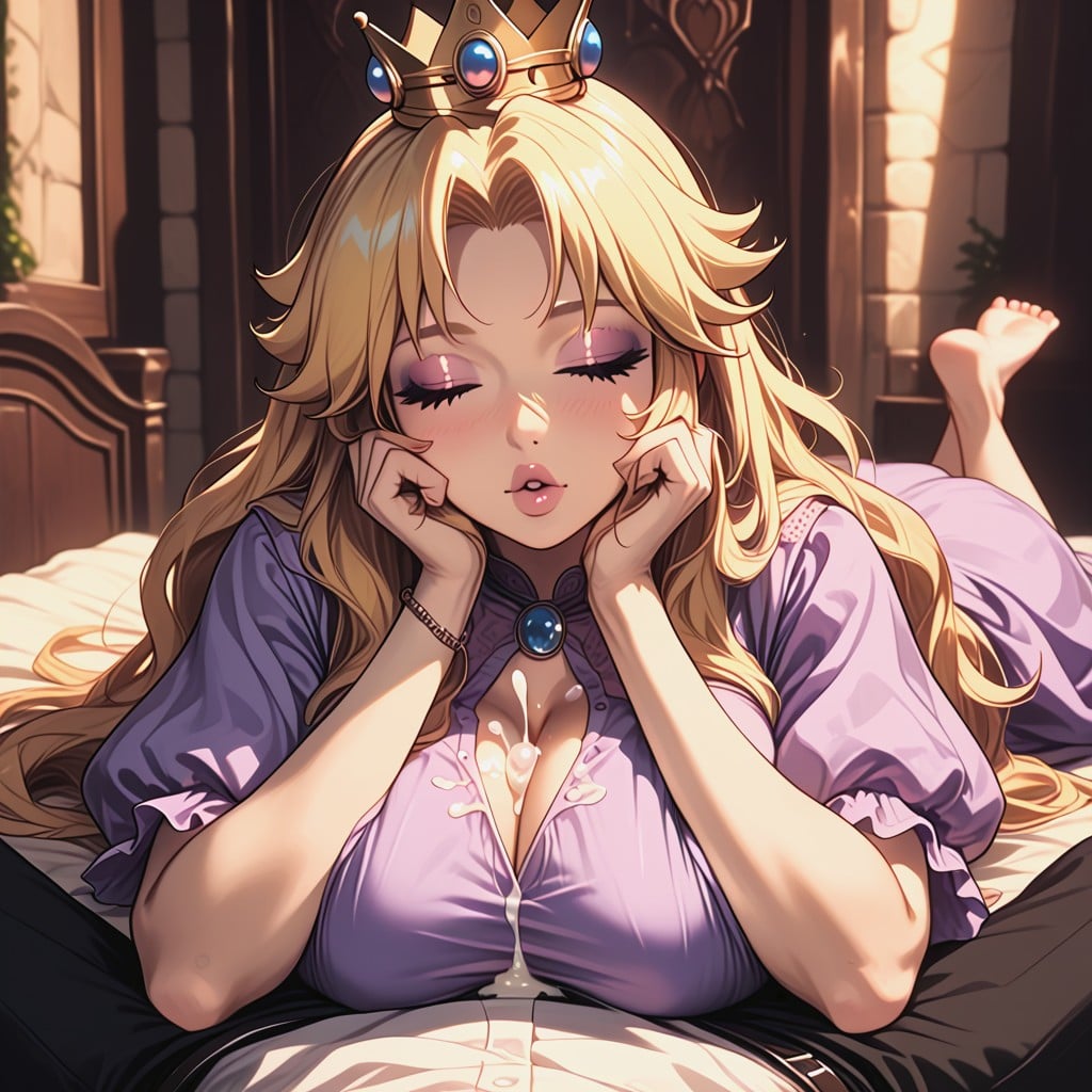 Under Average Height, Purple Queen Dress, Hyper Photo Detailed Hentai AI Porn