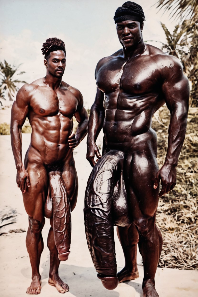 Hyper Balls, Muscular Legs, Outside AI Gay Porn