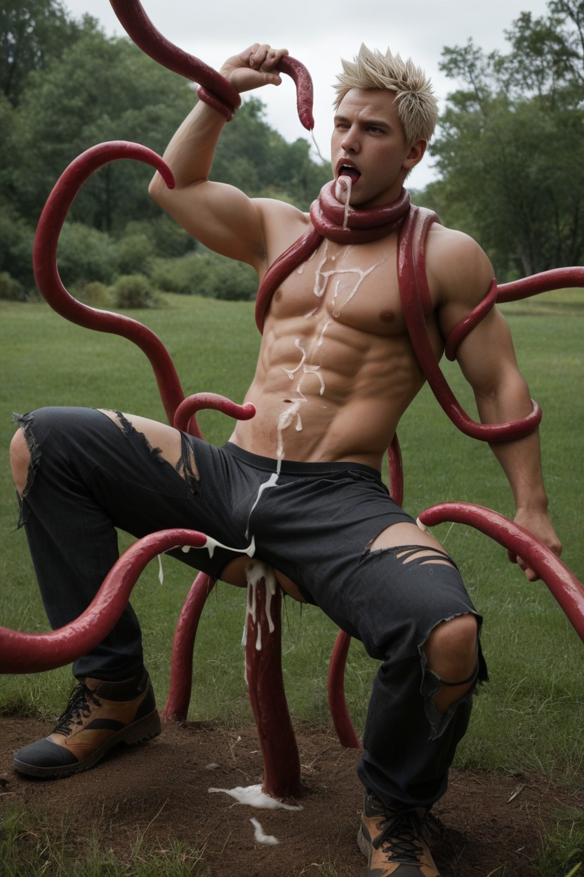 Tentacle Attack, Large Tentacles Cuming, Tentacle On Cock AI Gay Porn