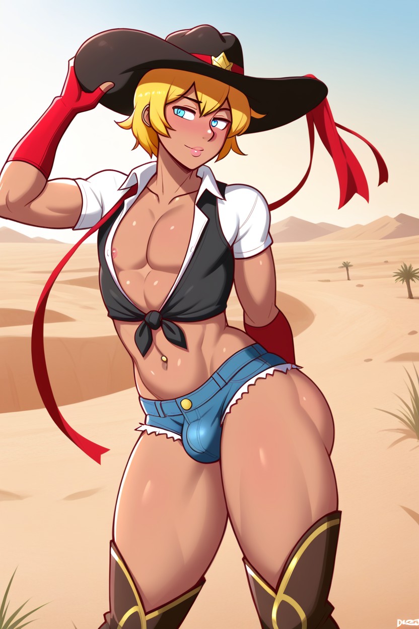 Cleavage, No Panties, Man AI Gay Porn