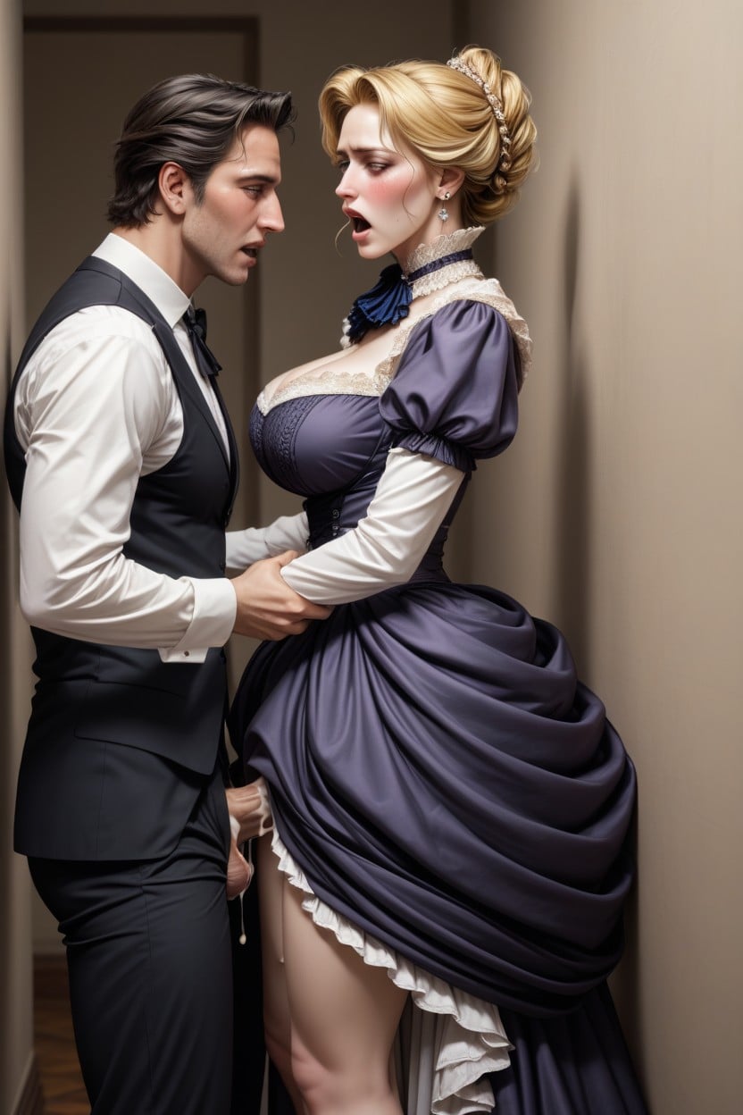 Confused Face, 18+, Victorian Hairstyle AI Porn