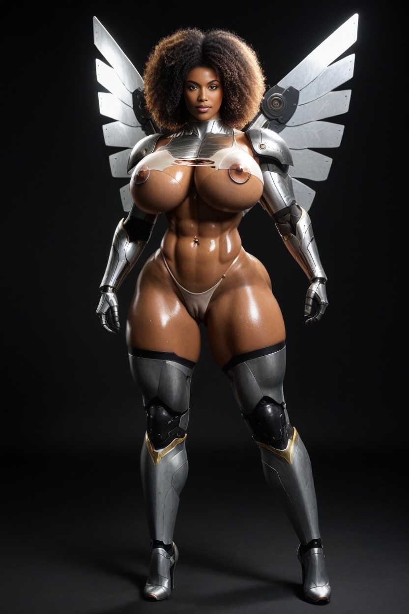Extremely Large Ass, Hyper Deep Cameltoe, Oiled Skin AI Porn