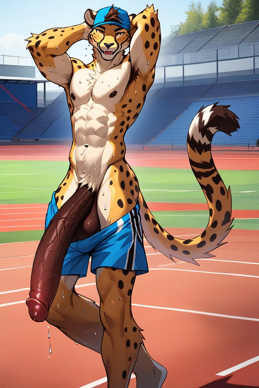Cheetah, Hyper Penis, Skinny Furry AI Porn