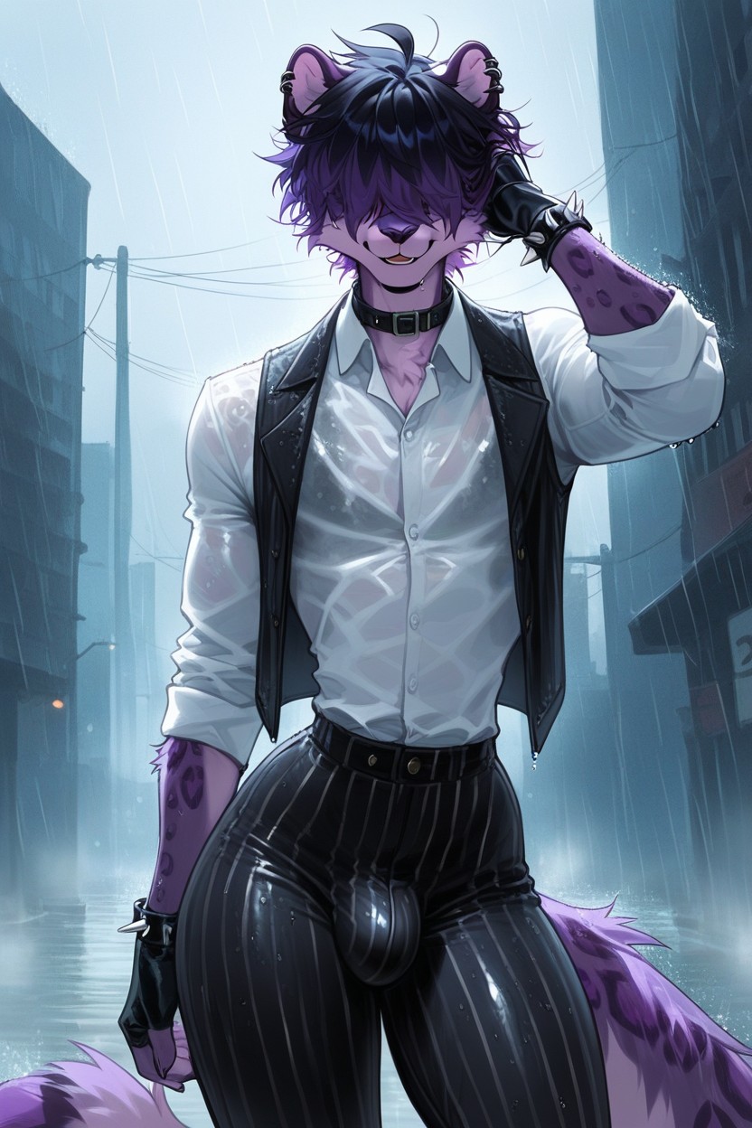 Baggy Sleeves, Rolled Up Sleeves, Bulge Furry AI Porn