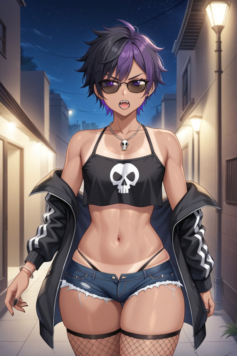 Wasp Waist, Dim Light, Black Nails Hentai AI Porn