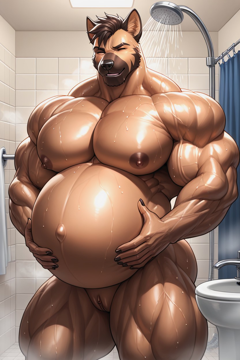Muscular, Hyper Muscle, Hyper Muscle Furry AI Porn