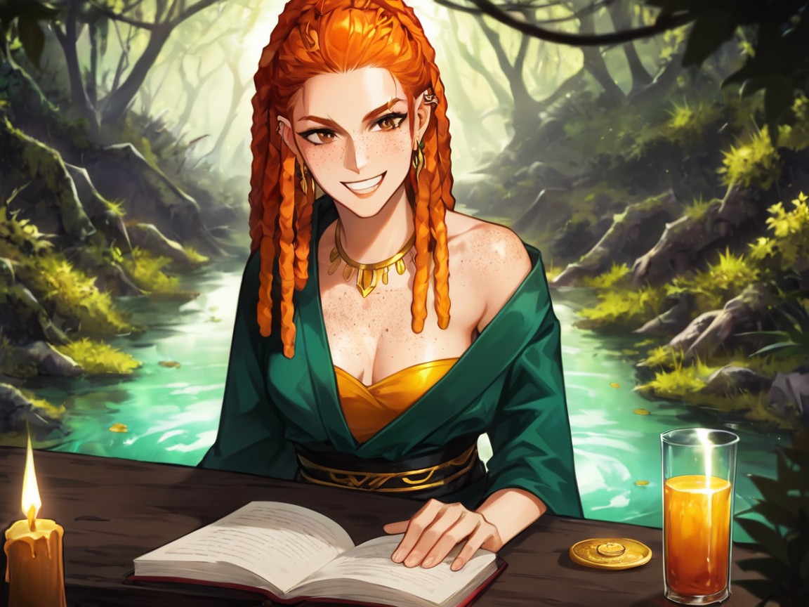 Medium Breasts, Wearing Gold Silk Nomad Clothes, Rounded Chest Width Latina AI Porn