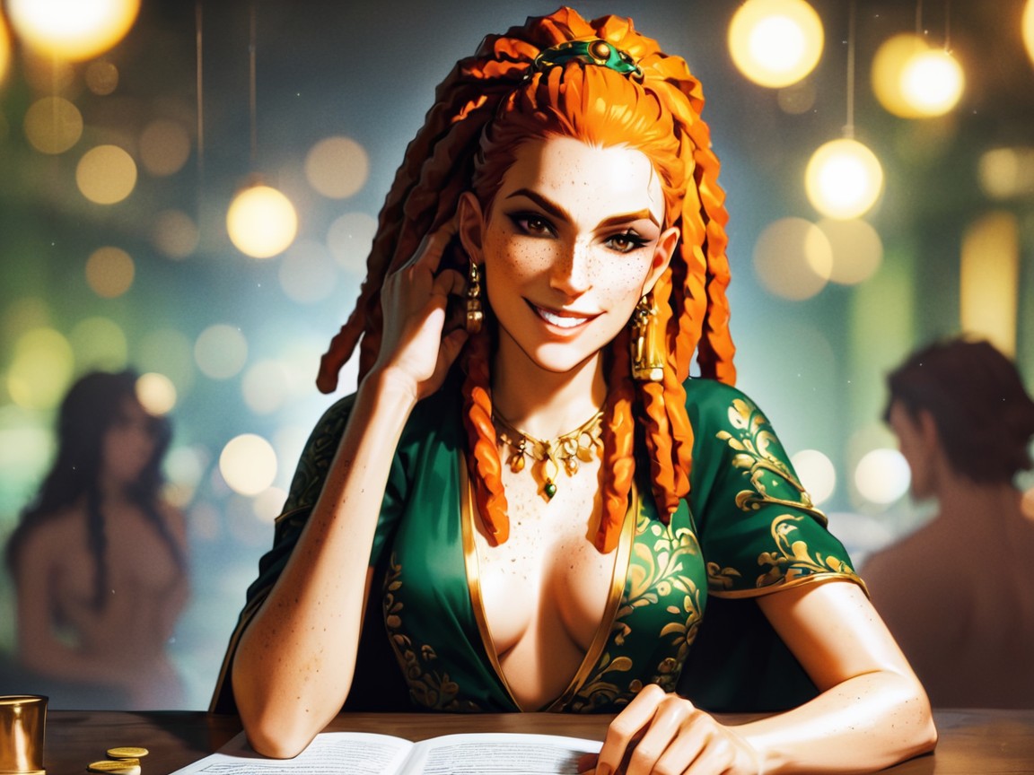 Smirk, Light Tan Skin, Ginger Latina AI Porn