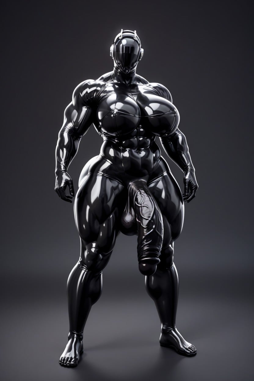 Latex Skin, Morph Suit, Latex Covered Cock Shemale AI Porn