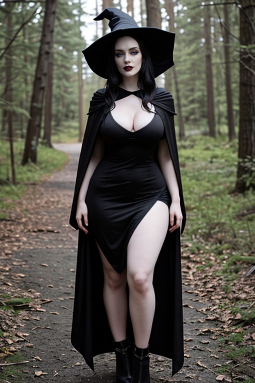 Witch, Hourglass Shape Body, Thick Thighs AI Porn