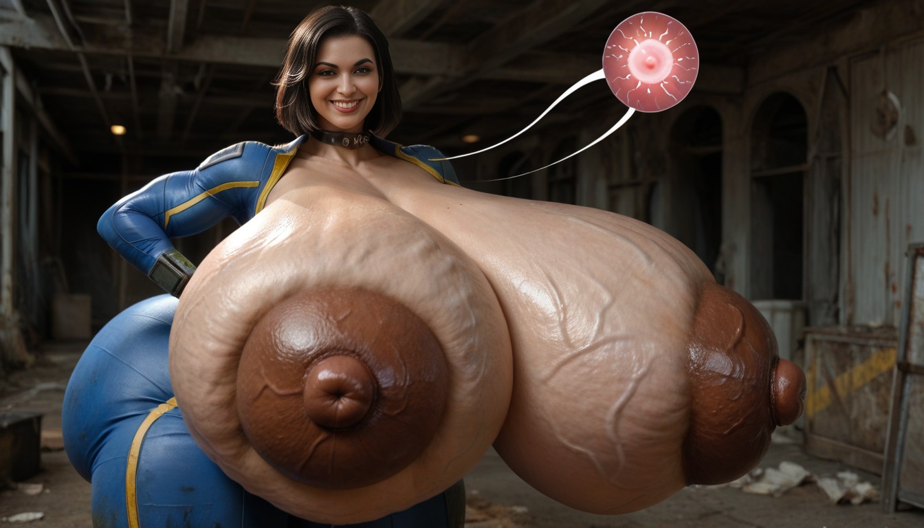 Extremely Large Ass, Round Ass, Cum On Tits AI Porn