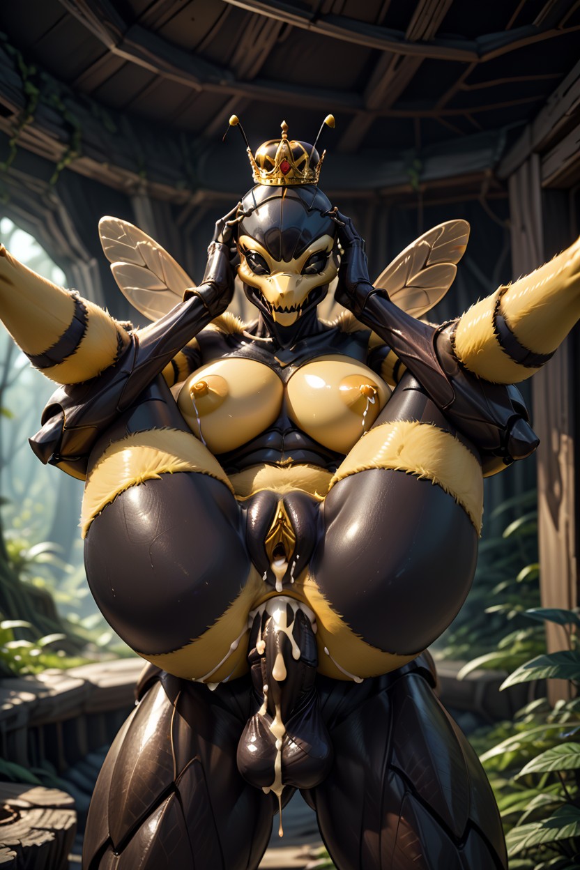 Yellow Black Scales, Dripping Gold Cum, Ant Legs Furry AI Porn