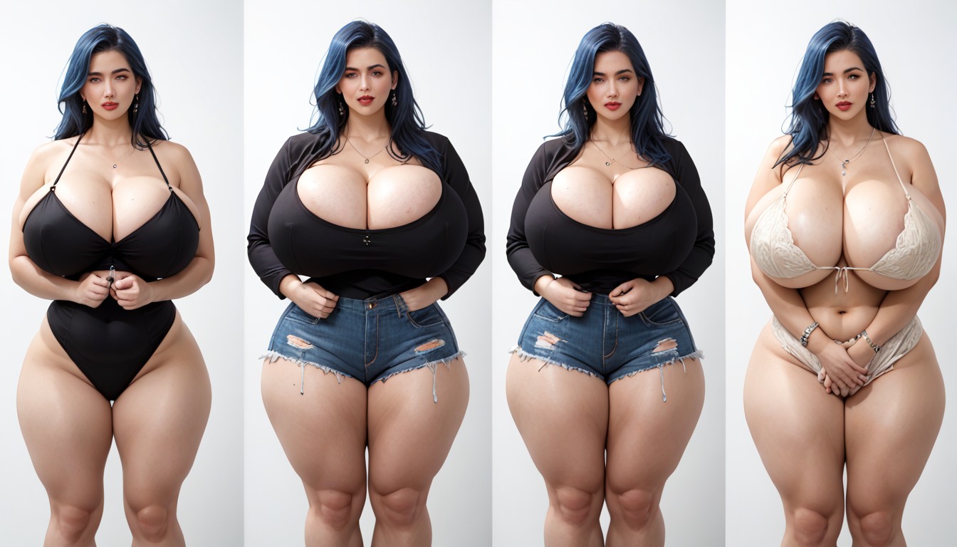 Multiple Views, Extremely Large Ass, Standing BBW AI Porn