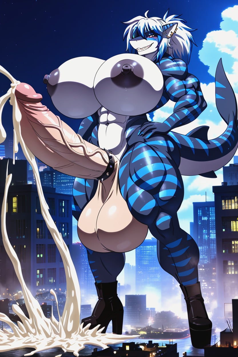 Macro Hyper Muscles Macro Hyper Gigantic Balls Gigantic, Abs, Huge Cock Furry AI Porn