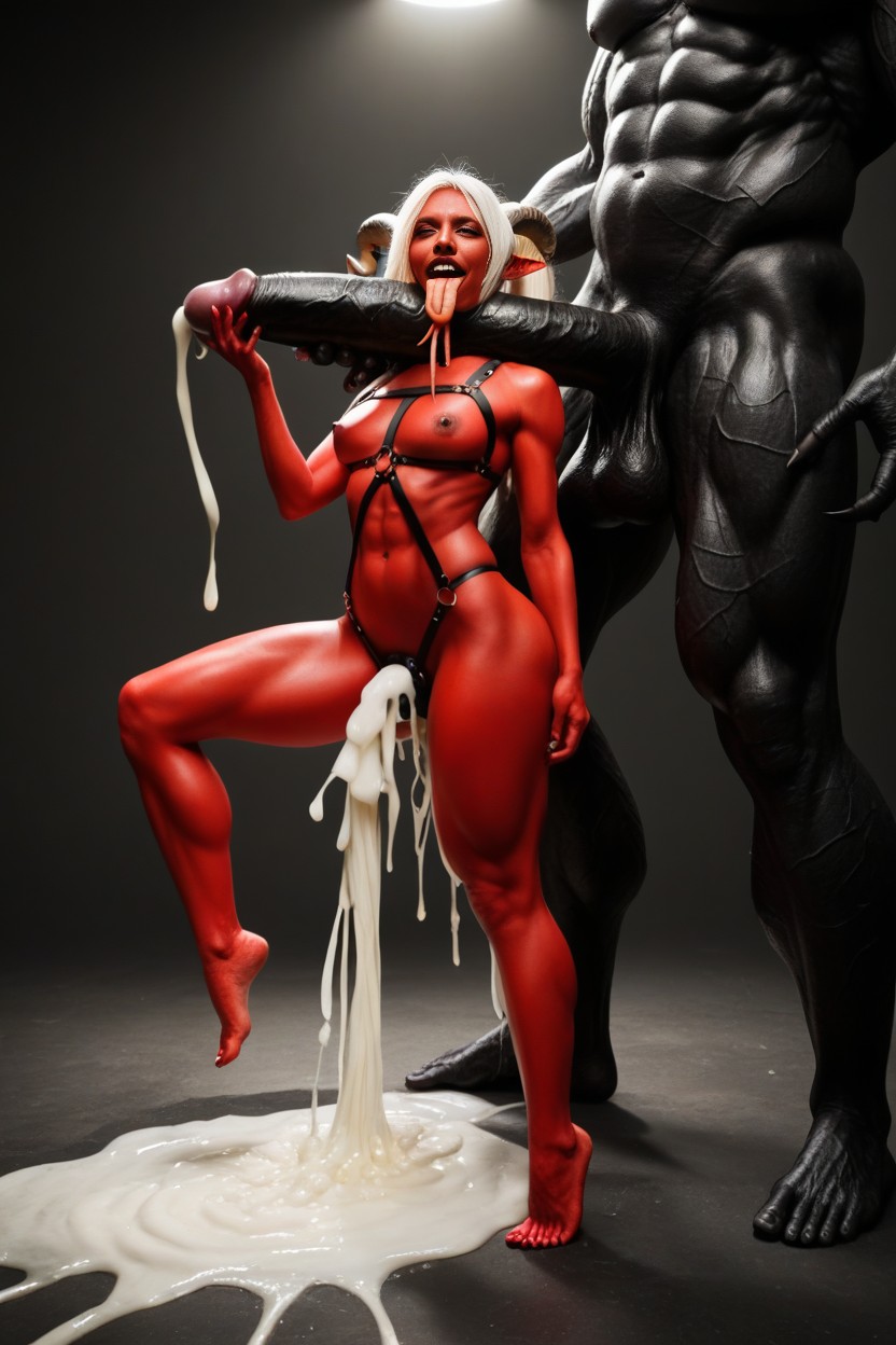 Imp, Giant Monster Double Her Size, Eyes Rolling Back Shemale AI Porn