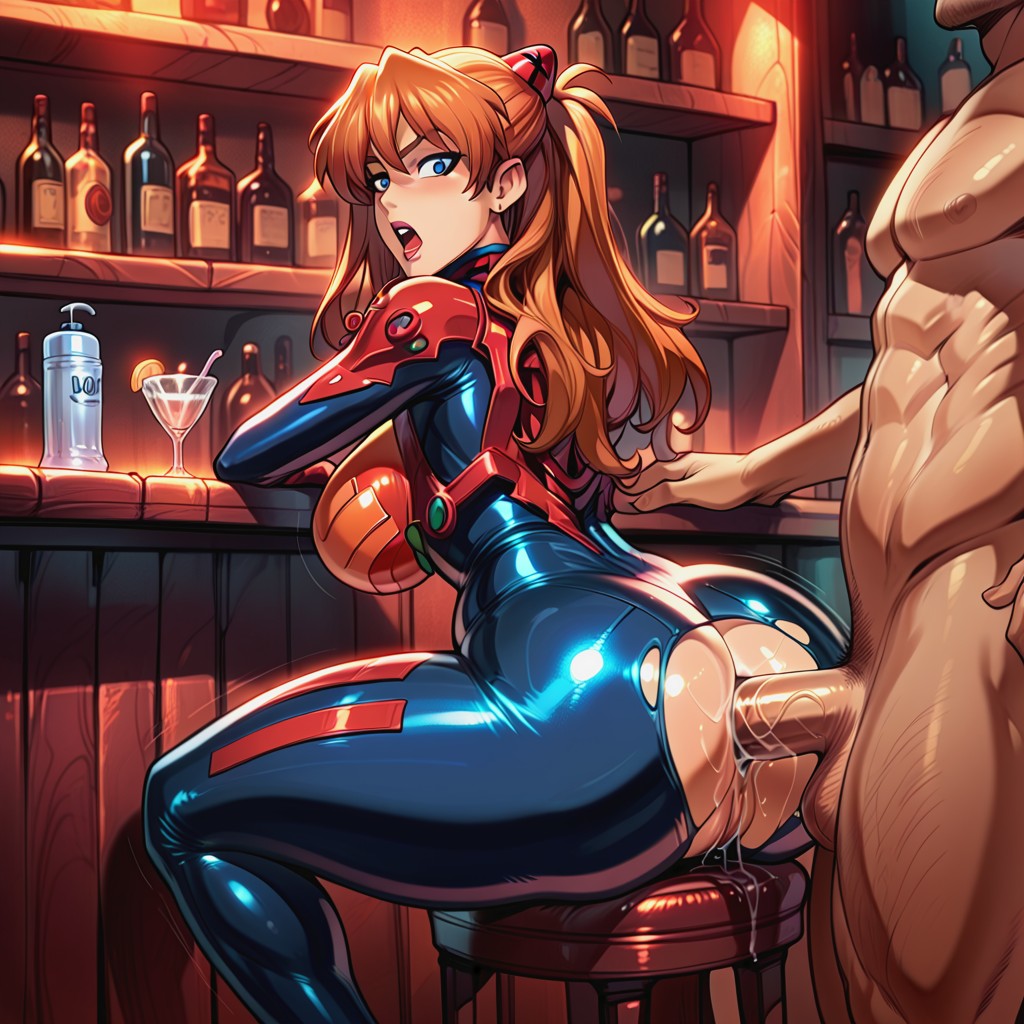 Torn Clothes, 18+, Asuka Orange Hair Hentai AI Porn
