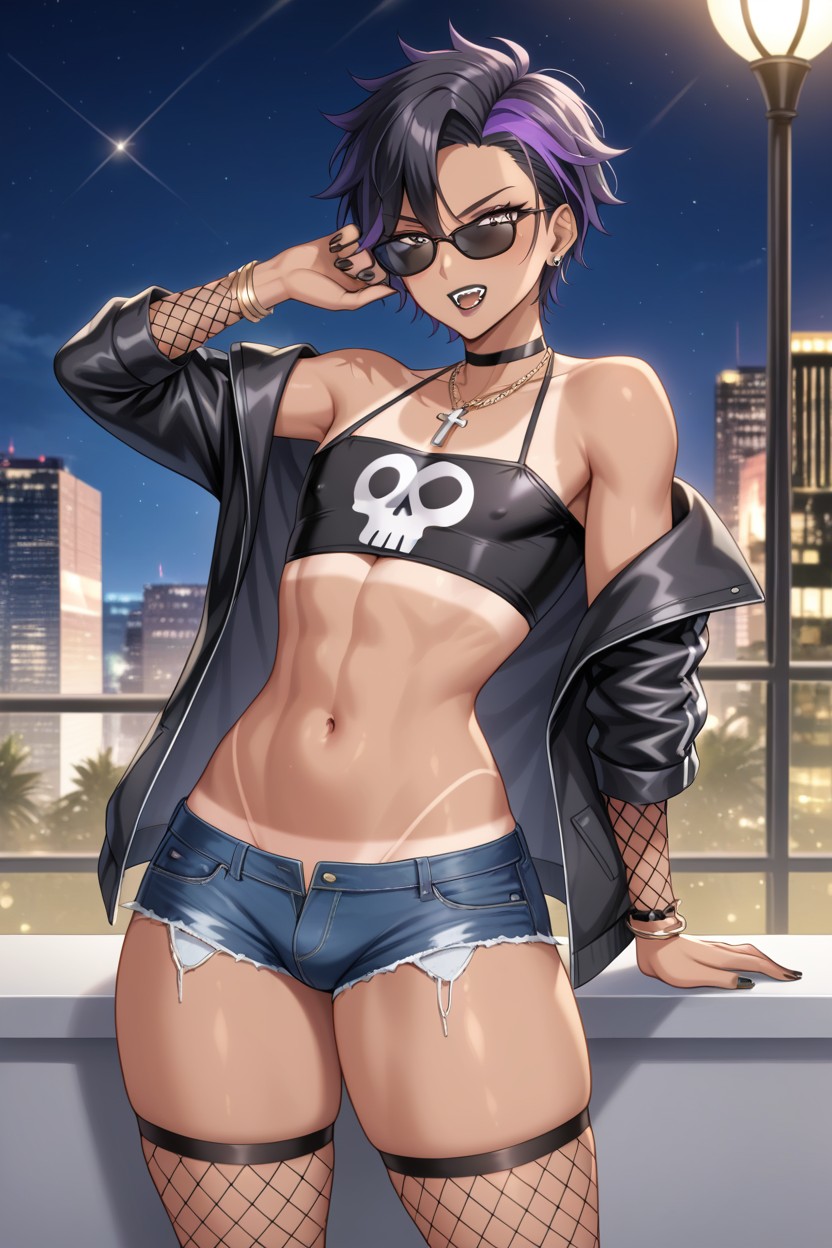 Standing, Purple Eyes, Wide Hips Hentai AI Porn