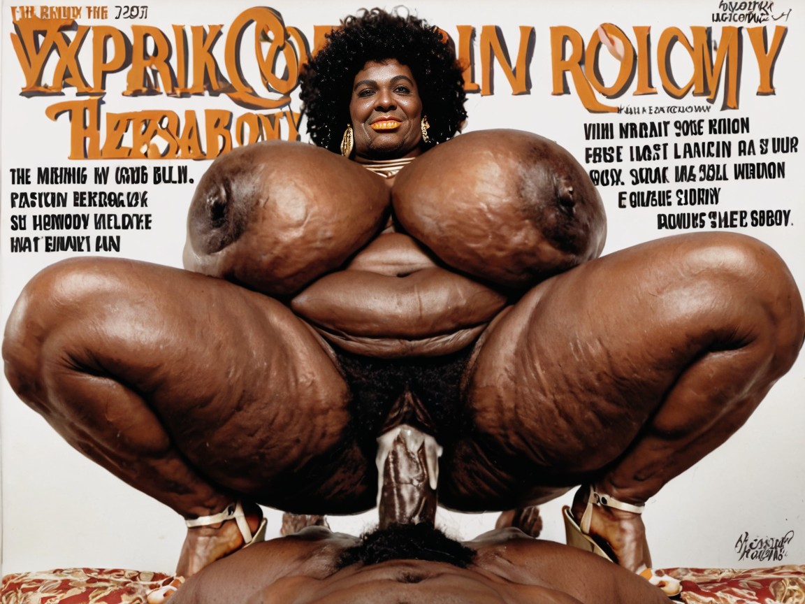 Porn Cover, Full Body Tattoo, Hyper Ebony Tits Ebony AI Porn