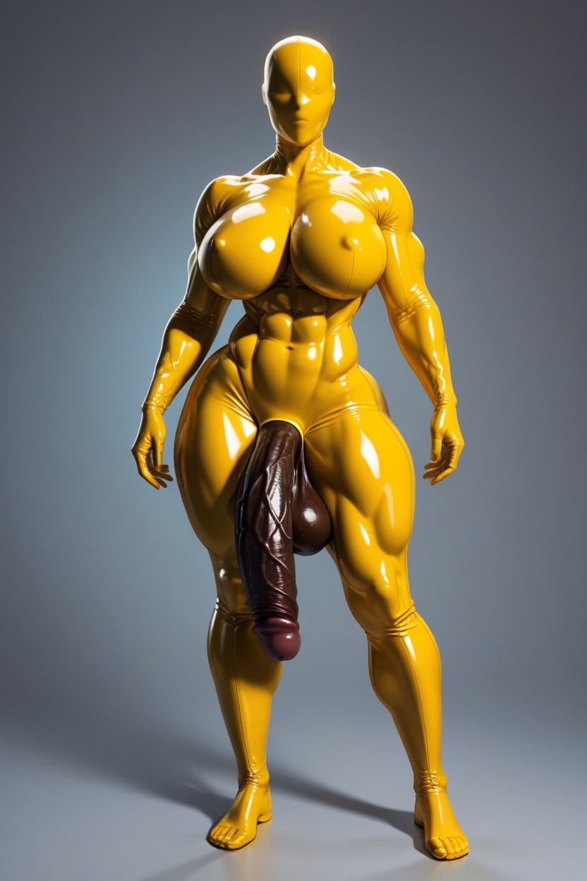 Extremely Hyper Balls, Macro, Latex Feet Shemale AI Porn