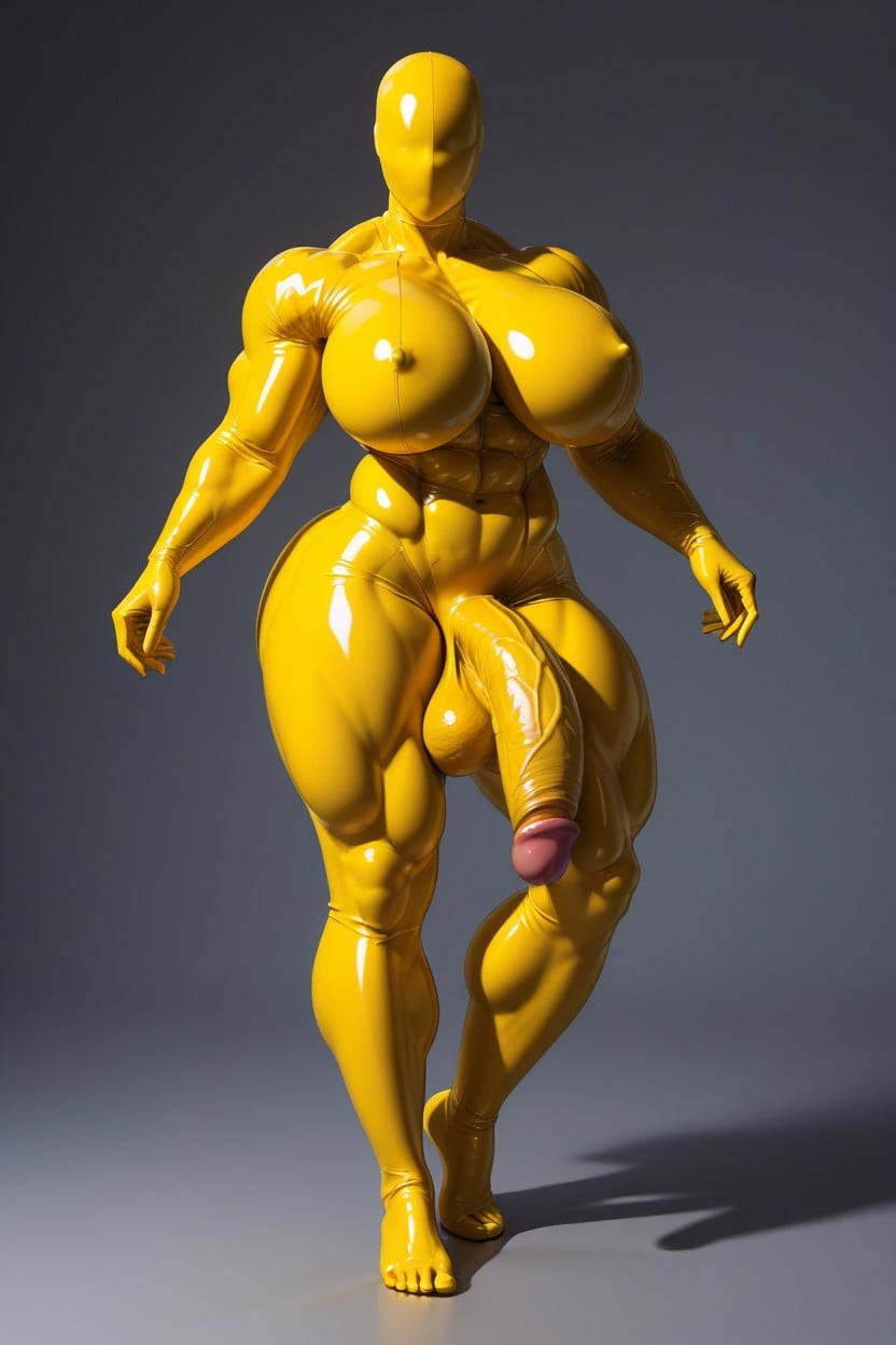 Thick Muscular Legs, Large Cock, Muscular Calves Shemale AI Porn