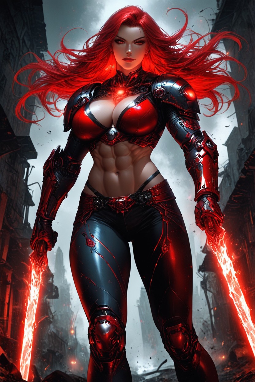 Standing, Dark Alley, Muscular AI Porn