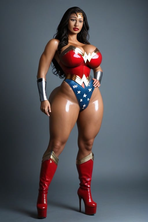 Wonder Woman From Dc In Costume, Bulging Butt, Wide Hips Shemale AI Porn