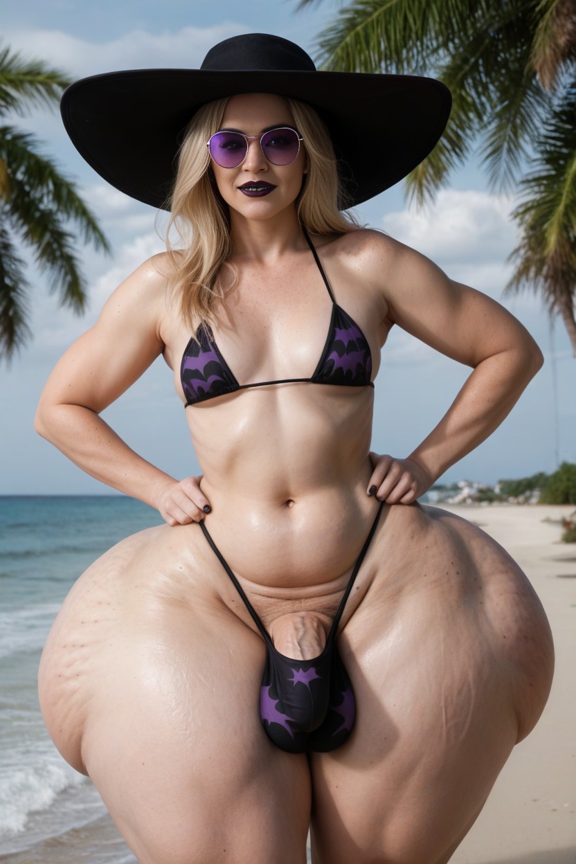 Skinny, Black Lipstick, Curvy Waist AI Porn