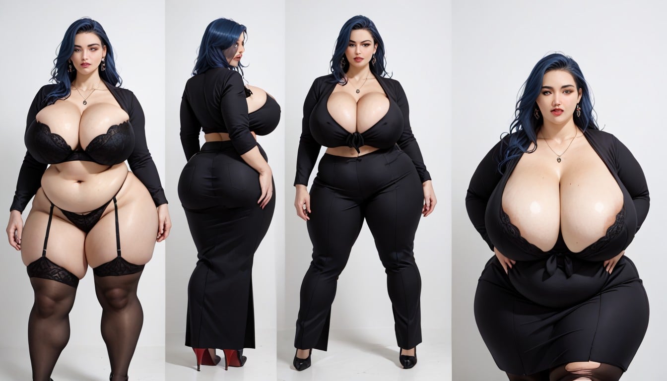Cleavage, Multiple Views, 18+ BBW AI Porn
