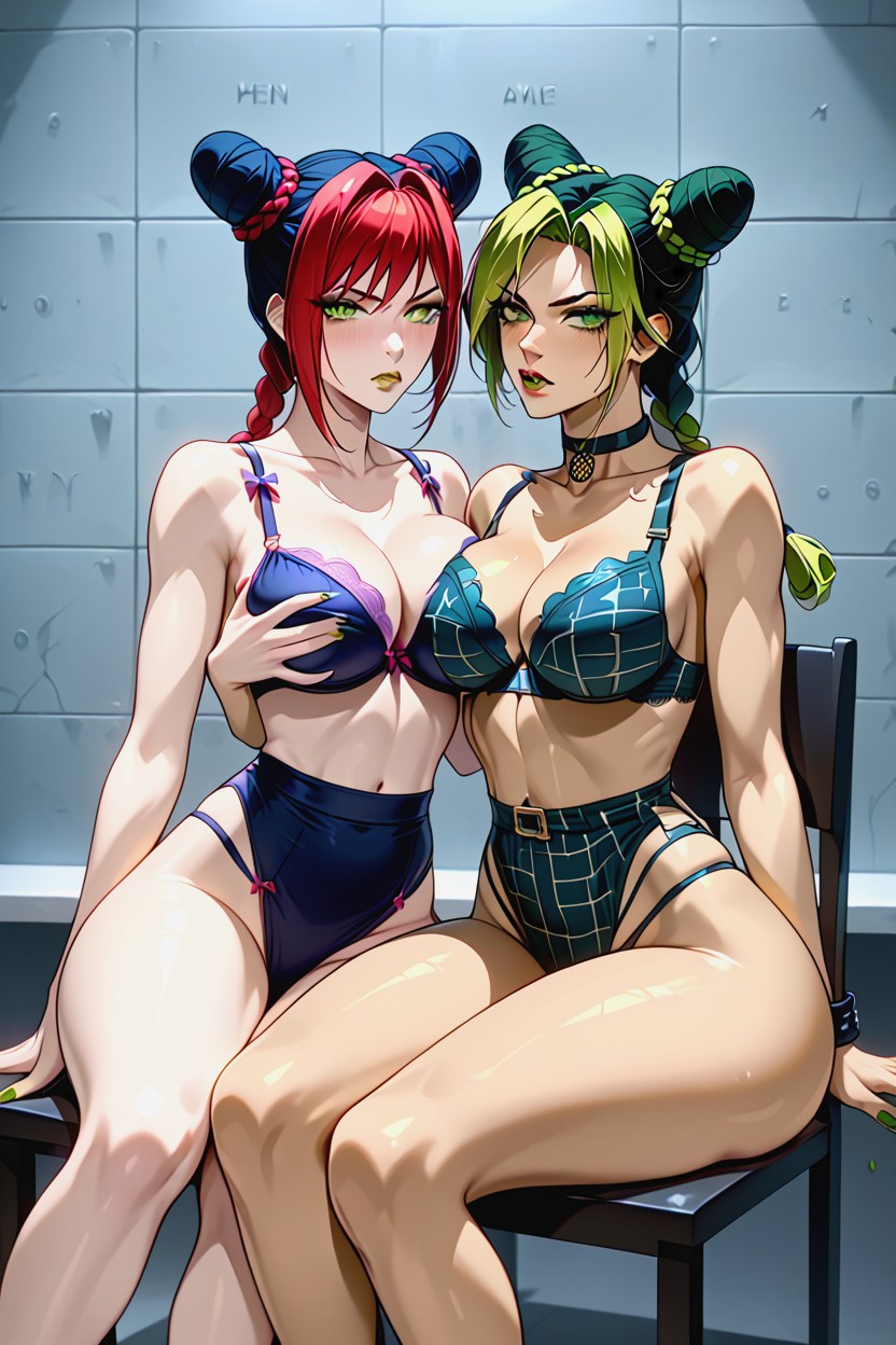Avergonzada, 2 Personas, Futa Makima Hentai IA