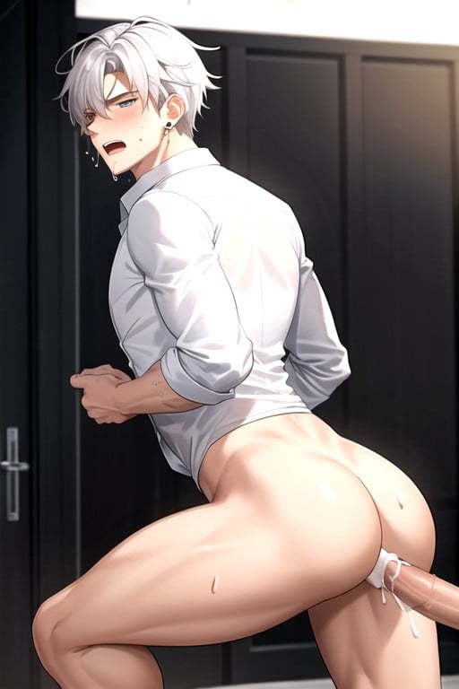 Wearing Chastity Cage, Scream, Drooling AI Gay Porn