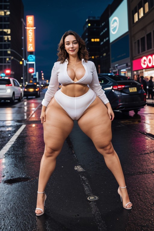 High Heels, Crowd Groping, Muscular Woman AI Porn