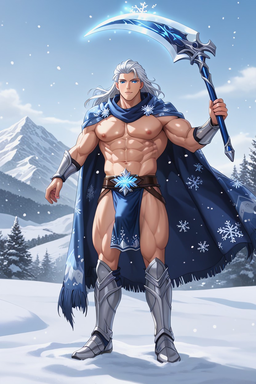 Muscle Body, Full Body, Snowing AI Gay Porn