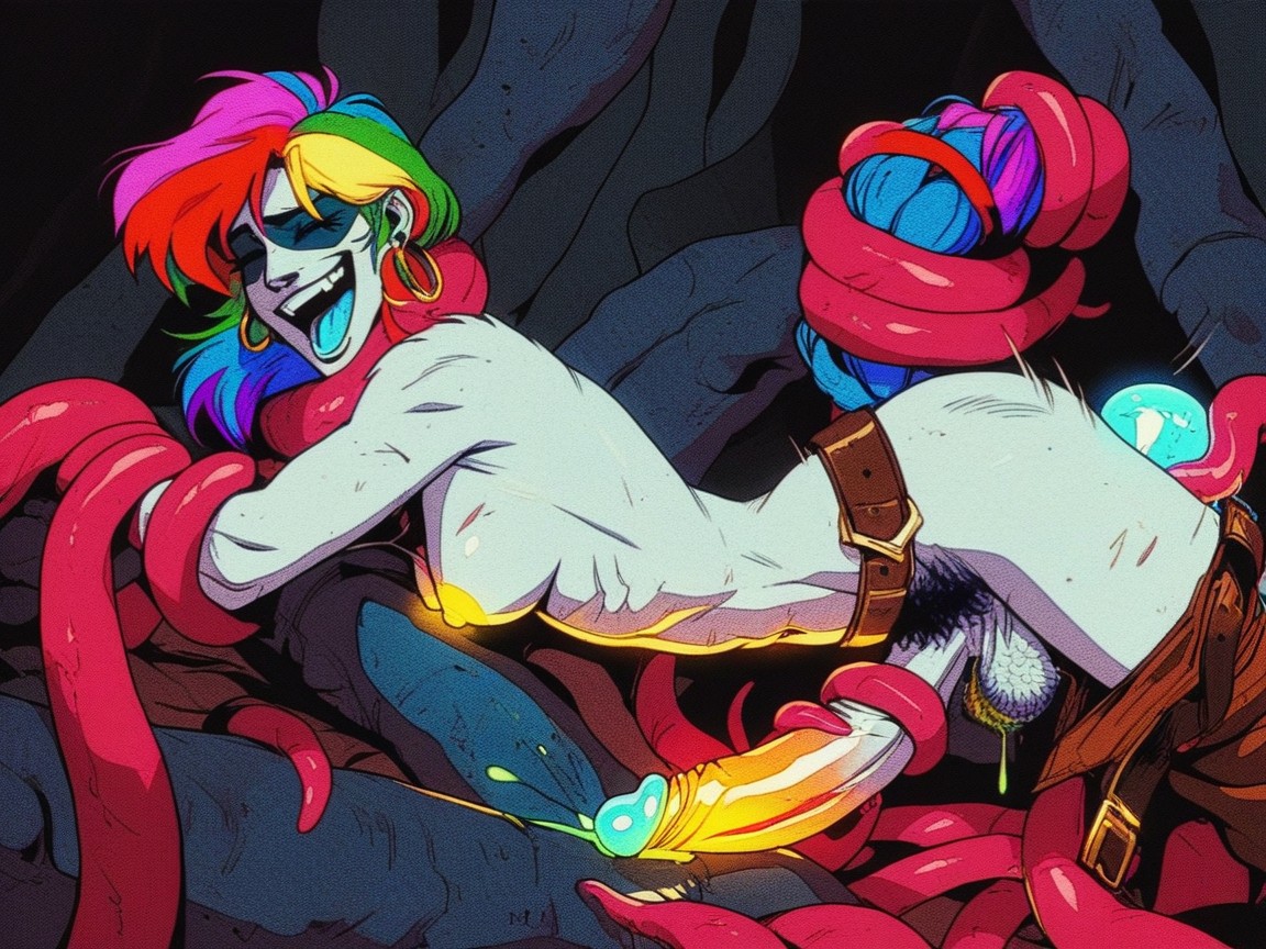 Tentacles Choking, Humping, Futanari Hentai IA