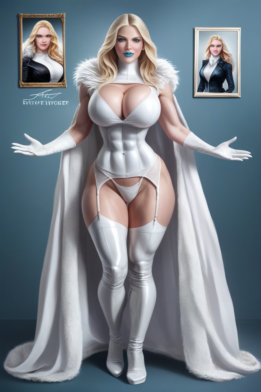 White G String, Voluptuous Figure, Full Lips AI Porn