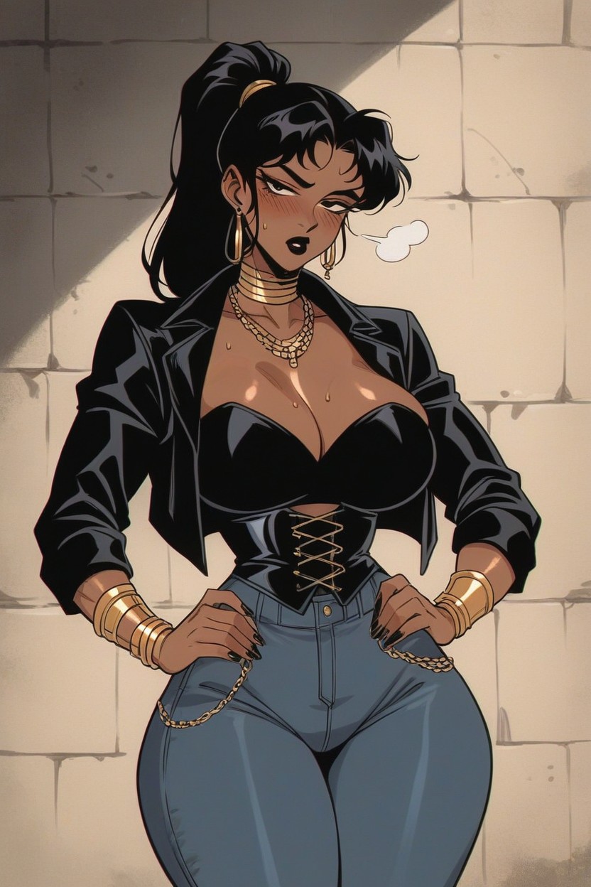 Sleepy Eyes, Thick Thighs, Alley Hentai AI Porn