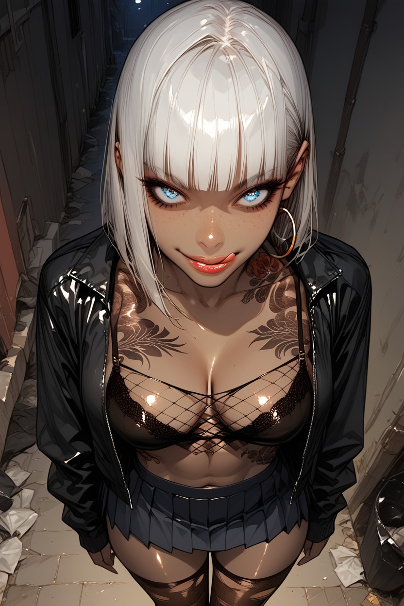 Blue Eyes, Wide Eyes, Oiled Skin Hentai AI Porn