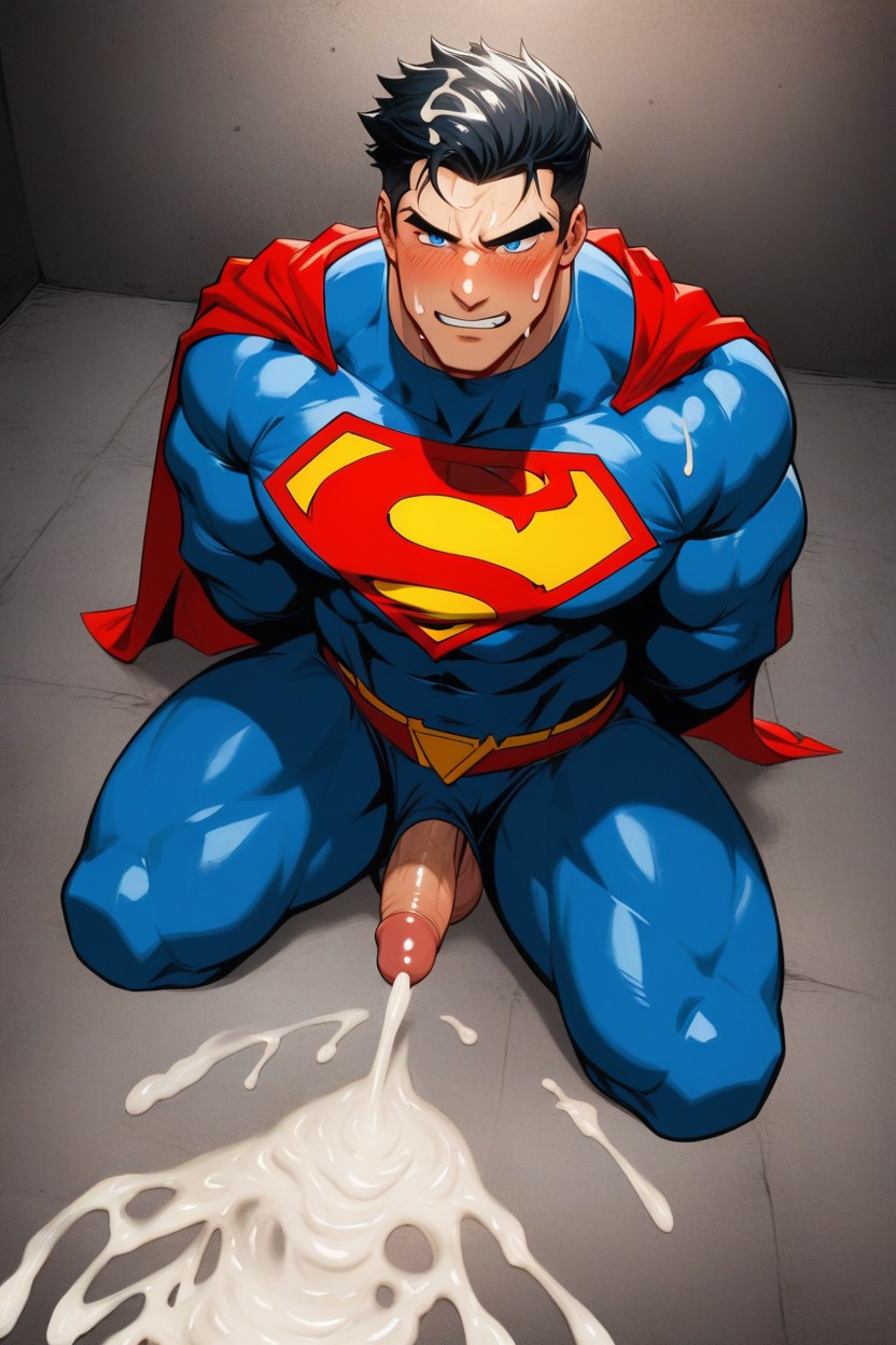 Small, Large Shoulders, Cum All Over Superman AI Gay Porn