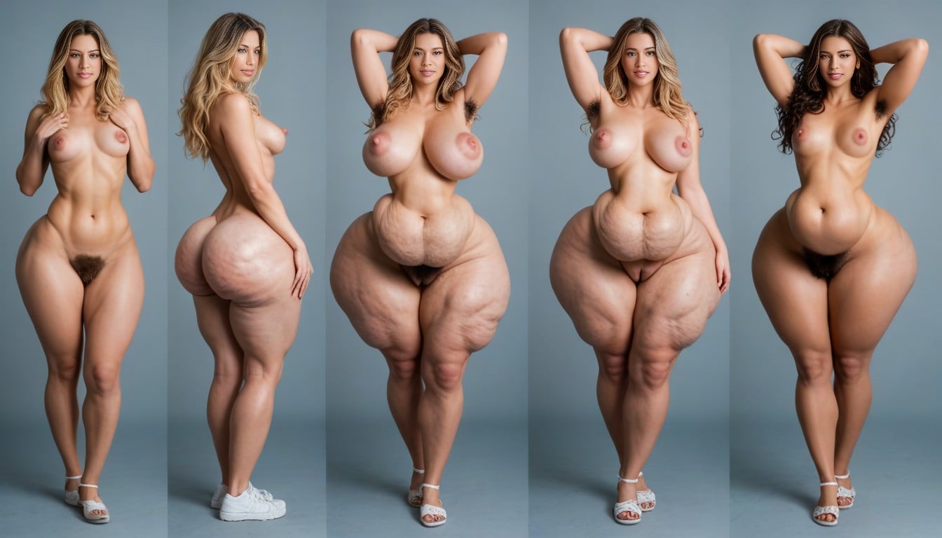 Thick Thighs, Full Body View, Extra Huge Vulva AI Porn
