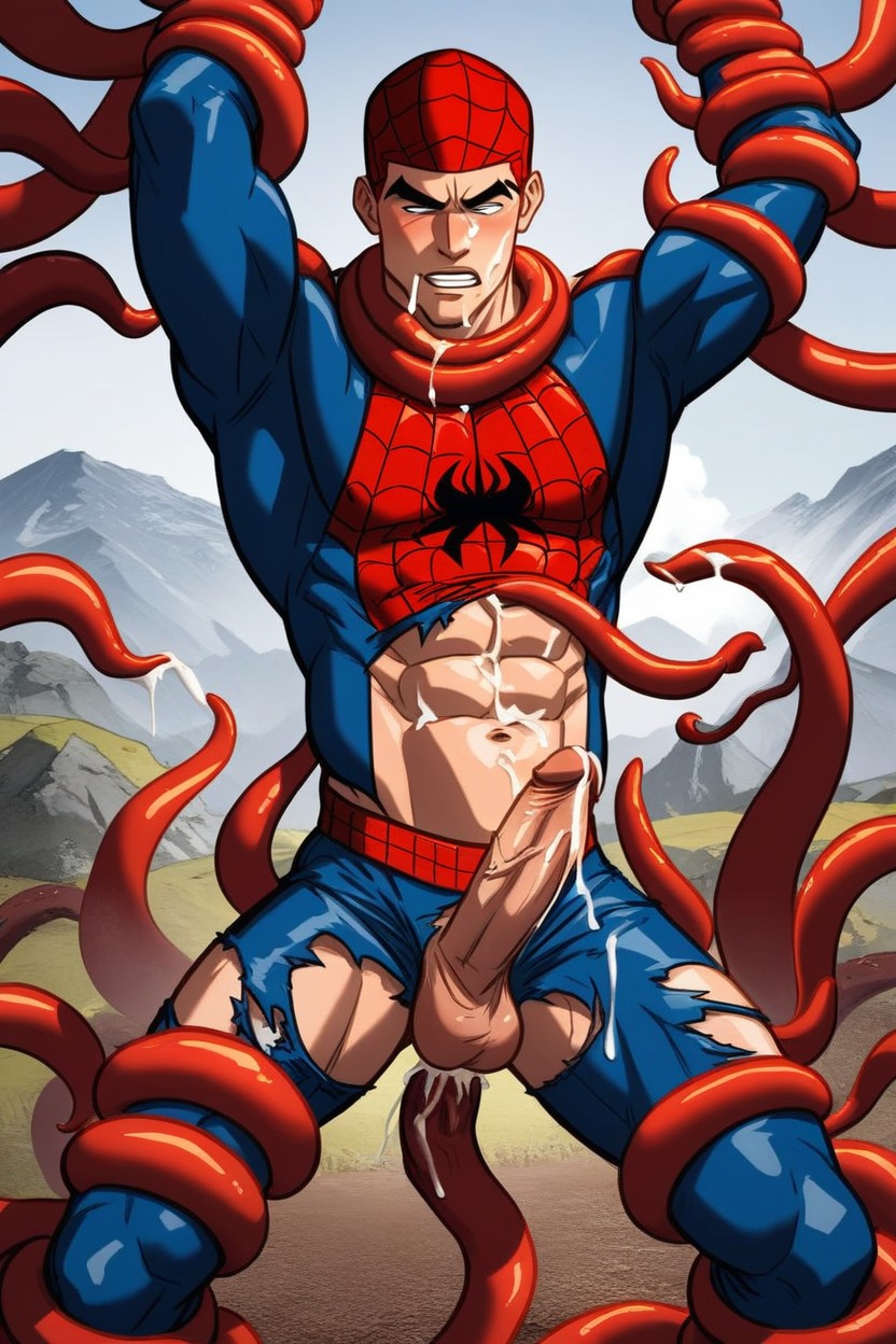Tentacle Attack, Tentacles Wrapped Around Cock, Torn Clothes AI Gay Porn