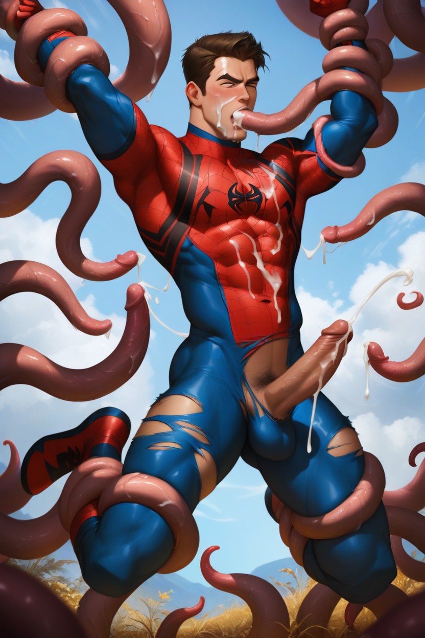 Stomach Bulge, Torn Clothes, Tentacles Fucking Though Pants AI同性戀黃片