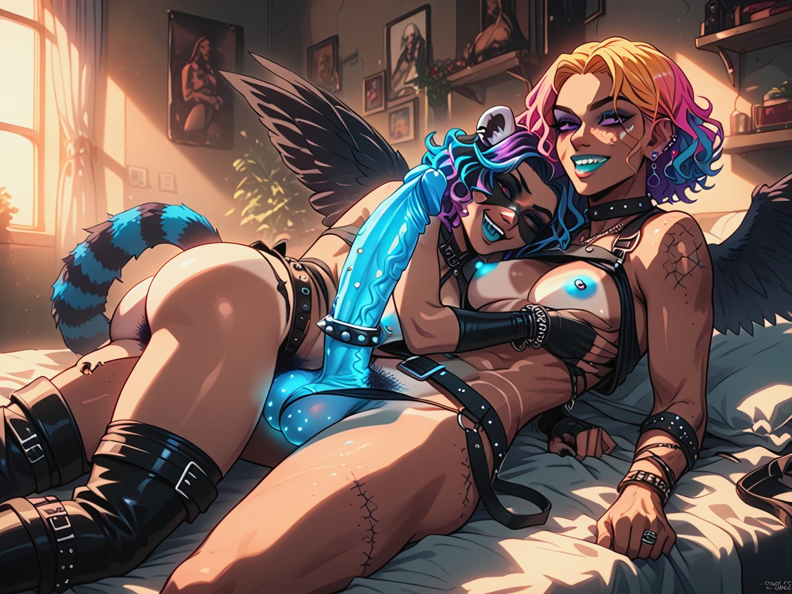 Squeezing, Futanari, Bandit Clothes Hentai AI Porn