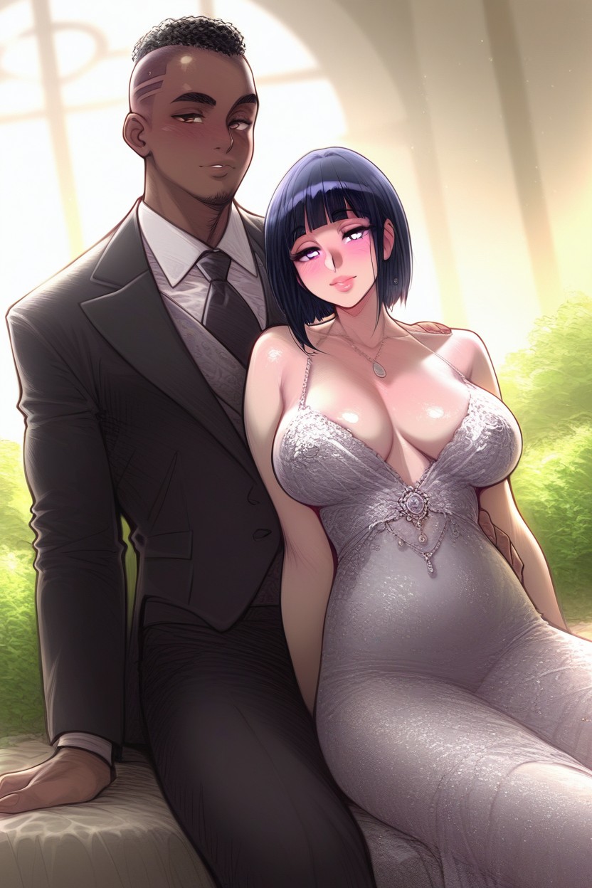 30+, Completely Shaved Head, Blurry People In The Background Hentai AI Porn