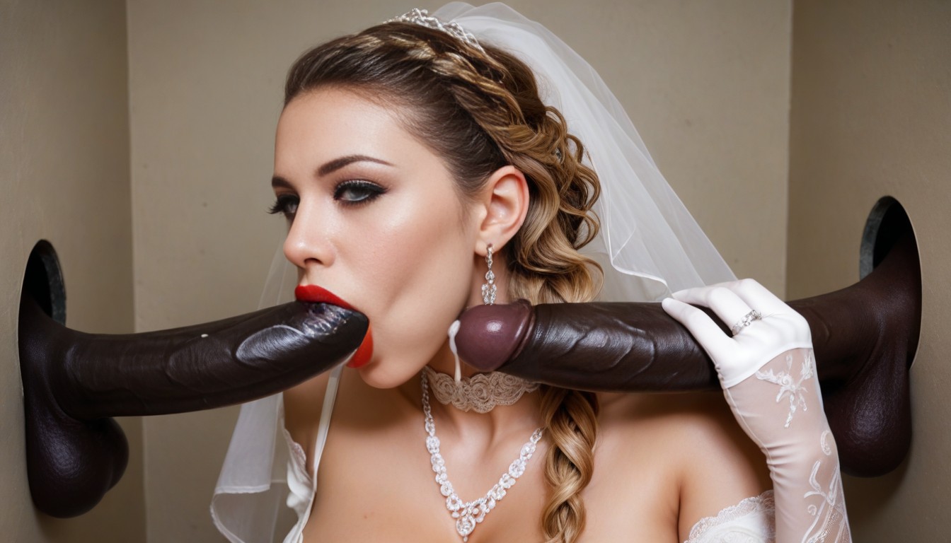 Bobcut, One Wedding Ring On Her Ringfinger, Blowjob Mouthful Of Cum AI Porn