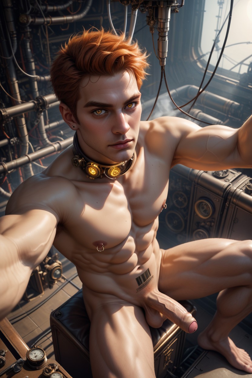 Selfie, Looking Up At Viewer, Pale Skin AI Gay Porn